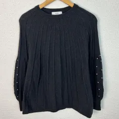 SLOBE IENA スローブイエナ ニット セーター 袖パール ブラック レディース 古着 モード レトロ