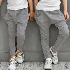 Bee【♪クーポン利用で20％OFF♪】テーパードパンツ◇無地グレー◇韓国子供服 韓国子ども服 韓国こども服 キッズ 女の子 男の子 90 100 110 120 130 140 150