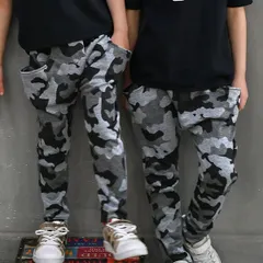 Bee【♪クーポン利用で20％OFF♪】テーパードパンツ◇迷彩ブラック◇韓国子供服 韓国子ども服 韓国こども服 キッズ 女の子 男の子 90 100 110 120 130 140 150