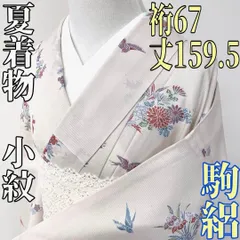 【着物と帯 時流】SK68s◆正絹 夏着物 小紋◆駒絽 型染め 鳥 淡ピンク