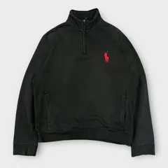 Polo By Ralph Lauren ビッグポニー ハーフジップスウェット ブラック Lサイズ 古着 ポロバイラルフローレン