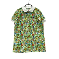 サイズ：1 MASTER BUNNY EDITION マスターバニーエディション  ロゴ刺繍入り 半袖ポロシャツ 花柄 グリーン系 [240101547501] ゴルフウェア レディース ストスト