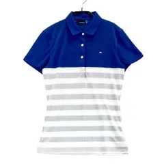 サイズ：M J.LINDEBERG ジェイリンドバーグ 072-25541 半袖ポロシャツ ボーダー柄 ブルー系 [240101554584] ゴルフウェア レディース ストスト