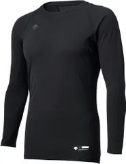 デサント DESCENTE 野球 ジュニア丸首長袖アンダーシャツ Tシャツ インナー クルーネック ストレッチ 軽量 吸汗速乾 部活 練習 トレーニング 試合 大会 キッズ 子供 男子  JSTD771B BLK ブラック