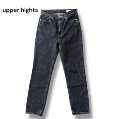 美品 upper hights THE KELLY ハイライズ ストレート デニム INK グレー 22 S アッパーハイツ パンツ レディース