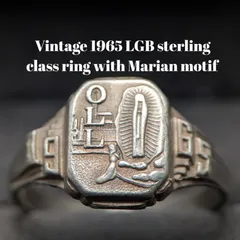 1965年 LGB スターリング OLL マリア像 クラスリング 米国製 シルバー メンズ特大27.5号 ヴィンテージ アメリカ製