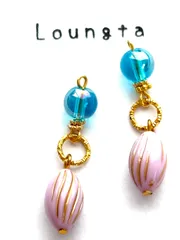 3509プチプラピアス ブルー ピンク 樹脂ピアス