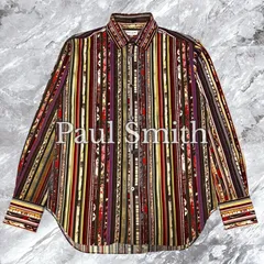 希少 Paul Smith ポールスミス 長袖シャツ マルチストライプ 総柄 マルチカラー サイズL