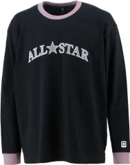 コンバース CONVERSE クルーネックロングスリーブTシャツ バスケット バスケットボール ウェア 練習 移動 部活 ロンT 長袖シャツ  CA222383L 1900 ブラック