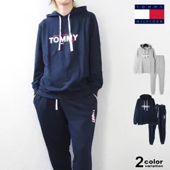 【セットアップ】TOMMY HILFIGER トミー ヒルフィガー スウェットパーカー スウェットパンツ 裏起毛 上下 セット 薄手 メンズ レディース 部屋着 ルームウェア トップス ボトムス [09T4530] [09T4531] 09t45304531