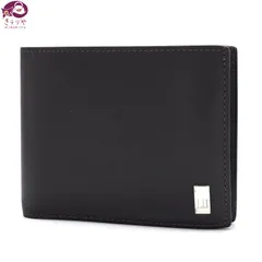 dunhill ダンヒル SIDECAR サイドカー レザー 二つ折り財布 コンパクトウォレット ダークブラウン系カラー dunhillロゴ入りメタルプレート イタリア製