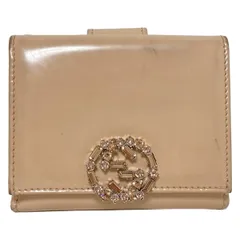 GUCCI(グッチ) Wホック財布 GGスパークリングミニフレンチフラップウォレット 369688 ベージュ×ライトピンク レザー