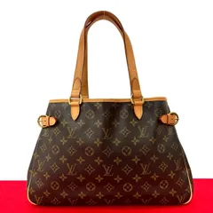 極 美品 LOUIS VUITTON ルイヴィトン バティニョール オリゾンタル モノグラム レザー 本革 トートバッグ ハンドバッグ ブラウン 60671
