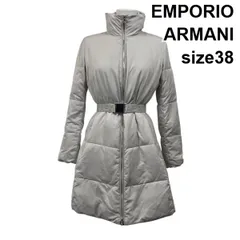 ■ エンポリオアルマーニ EMPORIO ARMANI 中綿コート 長袖 スタンドカラー Aライン ミドル丈 ライトグレー 38 S 7号 レディース S5X367のサムネイル