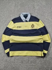 POLO RALPH LAUREN ストライプ パータン ラグビー Tシャツ ( L ) / 10357