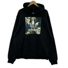 adidas アディダス 裏起毛 プリントパーカー size2X0/ブラック