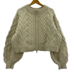 mily bilet ミウィビレット ニット ジップアップジャケット sizeL/ライトベージュ