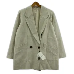 美品  MOUSSY マウジー タグ付き チェック柄ジャケット size2/アイボリー×ベージュ系