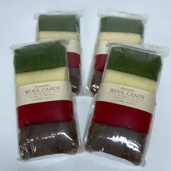 ハマナカ ウールキャンディ H441-123-5 4個セット フェルト羊毛 シート羊毛 クリスマスカラー 手芸 材料 ハンドメイド 日本製