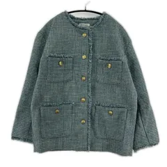 natural couture ナチュラルクチュール ツイードジャケット sizeF/ライトブルー×アイボリー