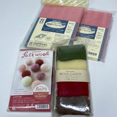 ハマナカ フェルト羊毛・ウールキャンディ・カラーシートセット まとめ売り(詰め合わせ)ハンドメイド/クリスマス/手芸/羊毛フェルト素材