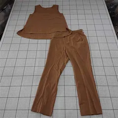 ◇ ⊂ SIMPLICITE ノースリーブトップス＆パンツセットアップ ブラウン系 レディース E  【1510070017888】