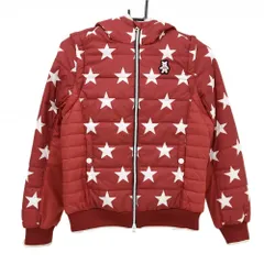 キャロウェイ 2WAY中綿ジャケット レッド×白 星柄 ベアワッペン 袖着脱可 レディース M ゴルフウェア Callaway