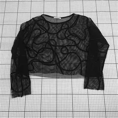 ◇ ⊂ ディスコート Discoat メッシュシアートップス ブラック系 レディース E  【1510240008296】