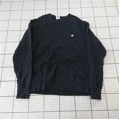 ◇ ⊇ チャンピオン Champion C3-Q001 クルーネックスウェット ブラック系 メンズ L E  【1510240009439】