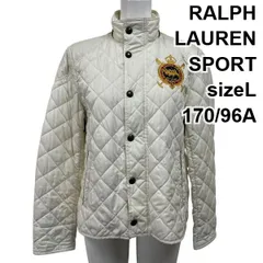 ■ ラルフローレンスポーツ RALPH LAUREN SPORT 中綿ジャケット アウター 軽量長袖 エンブレム 白 L 170/96A M~L レディース S5Y067