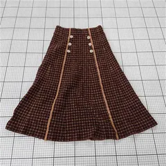 ◇ ⊇ アビトーキョー ABITOKYO チェック柄フレアスカート Fサイズ レディース ブラウン系 E  【1510240009521】