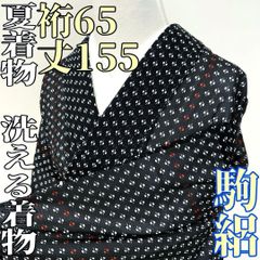 着物と帯 時流】SK25859s◇洗える夏着物 小紋◇縦絽 居敷当て付 美品 