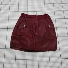 ◇ ⊇ ジュエティ jouetie 合成皮革ミニスカート Mサイズ ボルドー系 レディース E  【1510240010534】