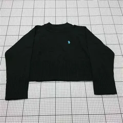 ◇ ⊇ ユーエス ポロ アッスン U.S. POLO ASSN. クロップドニットセーター ブラック系 レディース M E  【1510240010367】