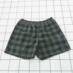 ◇ ⊂ ナイキ NIKE チェック柄 ショートパンツ XXL ブラック系 メンズ E  【1510240010824】