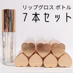 訳あり品【minkissy 】リップグロス容器 7本 小分けボトル 透明 ミニリップグロス 空 ボトル リップカラーコンテナ DIY  ハート ピンクゴールド 7本セット まとめ売り 251203W002