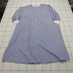 ◇ Θ ローウィーバイコーナーズ Lowy by Corners ストライプシャツワンピース ブルー系 M レディース E  【1510240011098】