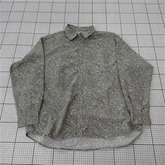 ◇ ⊂ kutir クティール KT022312BW ペイズリー柄長袖シャツ メンズ Mサイズ グレー系 E  【1510240011920】