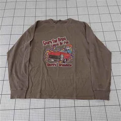 ◇ Θ ハルハム HALHAM 224626H ヴィンテージ風プリント長袖Tシャツ グレージュ系 メンズ M E  【1510240012040】