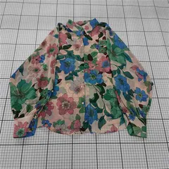 ◇ ⊂ ザラ ZARA 8196/212/069 花柄シアーシャツ 長袖 レディース Mサイズ ベージュ系 マルチ E  【1510290001599】