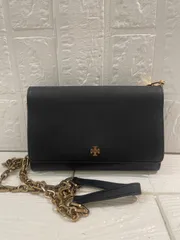 I【ヴィンテージ】TORY BURCH トリーバーチ チェーンウォレット レザー ブラック レディース ブランド オシャレ
