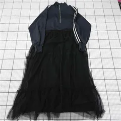 ◇ ⊇ ワンピース ロゴスデイズ LOGOS DAYS スポーティチュール切替ワンピース ブラック系 レディース M E  【1510290005184】