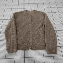 ◇ ⊇ ユニクロ UNIQLO ボアフリースカーディガン ベージュ系 Sサイズ レディース E  【1510290004927】