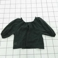 ◇ ⊂ シェルベリィ SHELVERY ドット柄パフスリーブブラウス ブラック系 レディース Fサイズ E  【1510290006709】