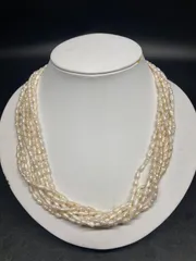 K0013 7連 パールネックレス SILVER