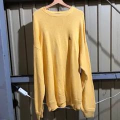 1067 NAUTICA セーター イエロー XXL ノーティカ ニット コットン ワンポイント 刺繍ロゴ 古着卸 アメリカ仕入