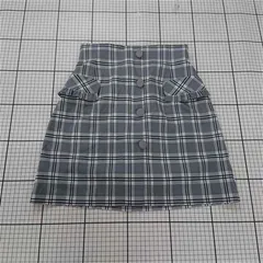 ◇ ⊂ エブリン evelyn EVT-015 チェック柄台形スカート グレー系 レディース E  【1510290010225】