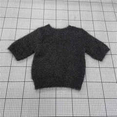 ◇ ⊇ ディスコート Discoat ラメ シャギーニット半袖セーター Fサイズ グレー系 レディース F E  【1510290010768】