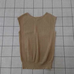 ◇ ⊂ ナノ・ユニバース nano・universe リブニットノースリーブ カットソー ベージュ系 レディース F E  【1510290012717】