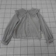 ◇ Θ メリージェニー merry jenny フリルカラーブラウス グレー系 レディース Fサイズ E  【1510290012106】